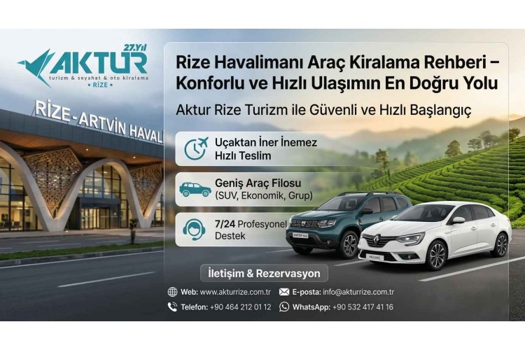 Rize Havalimanı Araç Kiralama Rehberi – Konforlu ve Hızlı Ulaşımın En Doğru Yolu