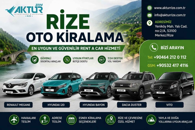 Rize Oto Kiralama – En Uygun ve Güvenilir Rent a Car Hizmeti