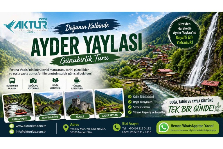 aktur rize - rize günübirlik turlar