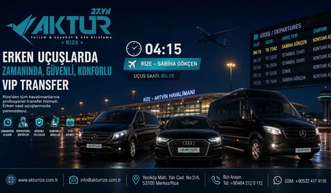 Rize’de Erken Saat Uçuşları İçin Transfer Çözümleri