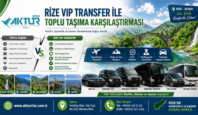 Rize VIP Transfer ile Toplu Taşıma Karşılaştırması