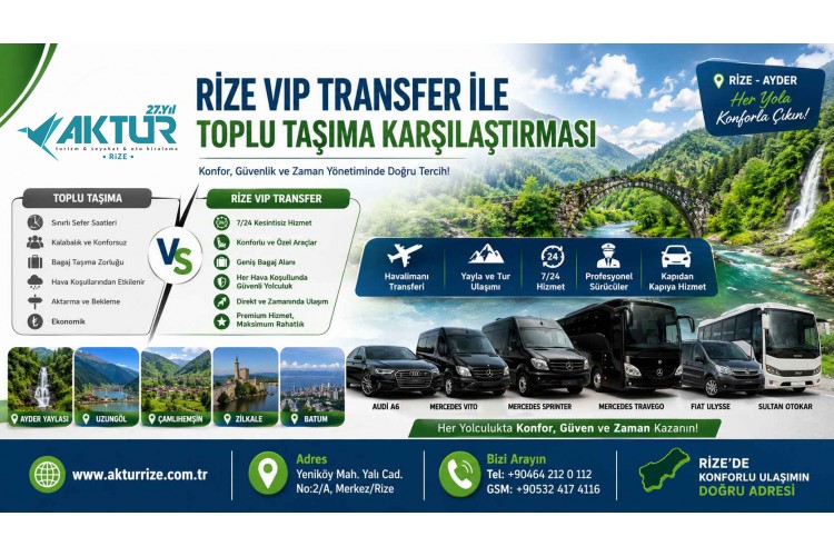 Rize VIP Transfer ile Toplu Taşıma Karşılaştırması