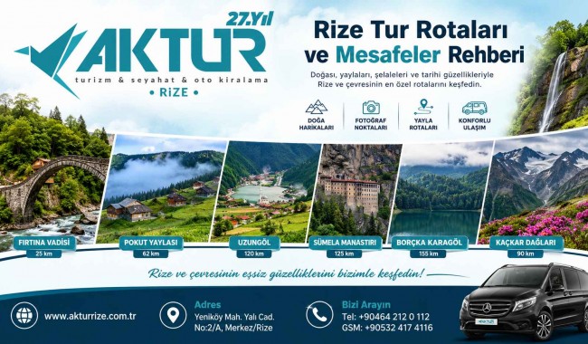 Rize Tur Rotaları ve Mesafeler Rehberi