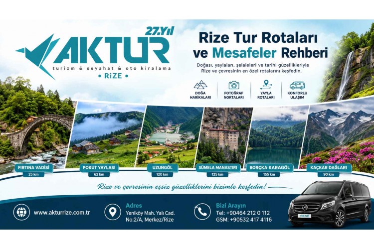 Rize Tur Rotaları ve Mesafeler Rehberi