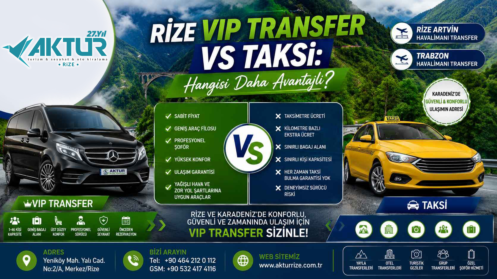 Rize VIP Transfer vs Taksi: Hangisi daha avantajlı?