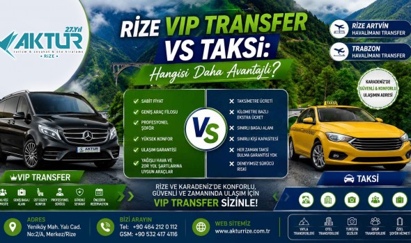Rize VIP Transfer vs Taksi: Hangisi daha avantajlı?