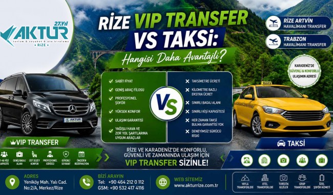 Rize VIP Transfer vs Taksi: Hangisi daha avantajlı?
