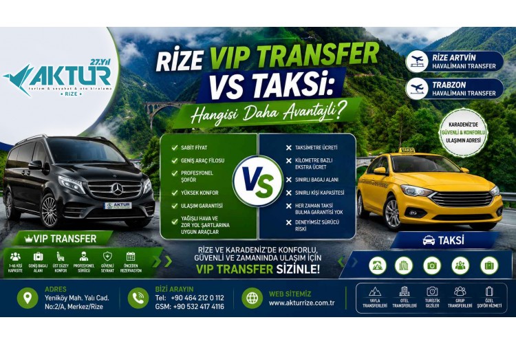 Rize VIP Transfer vs Taksi: Hangisi daha avantajlı?