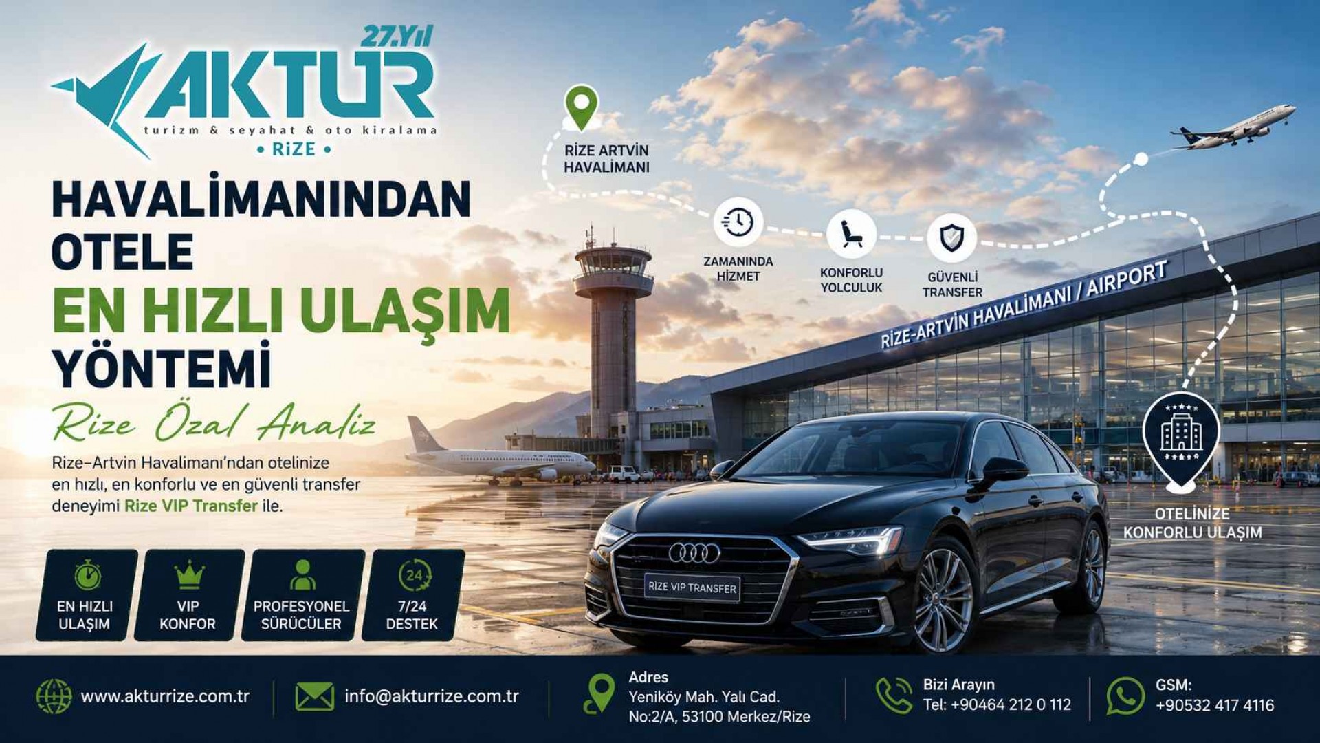 Havalimanından otele en hızlı ulaşım yöntemi (Rize özel analiz)