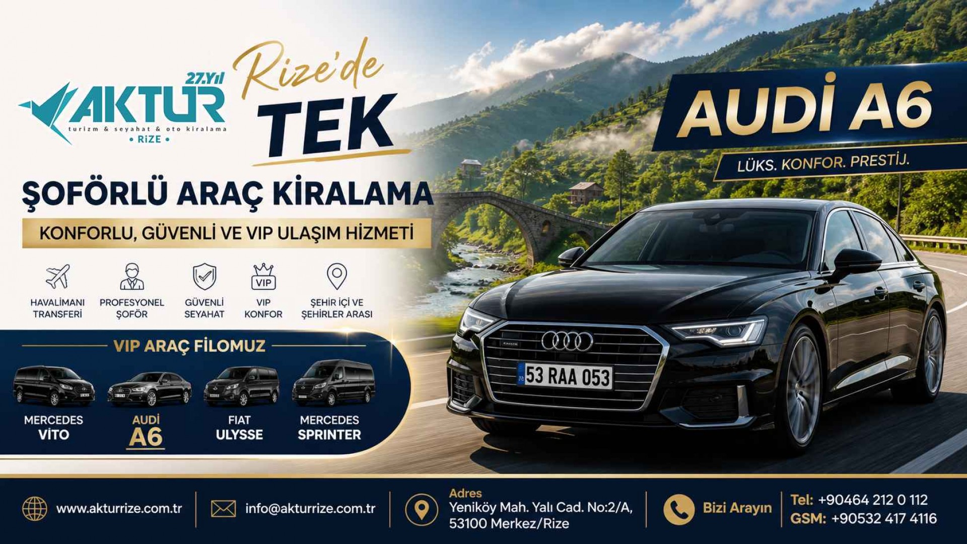 Rize’de Şoförlü Araç Kiralama Seçenekleri – Konforlu, Güvenli ve VIP Ulaşım Hizmeti