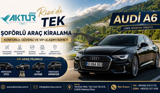 Rize’de Şoförlü Araç Kiralama Seçenekleri – Konforlu, Güvenli ve VIP Ulaşım Hizmeti