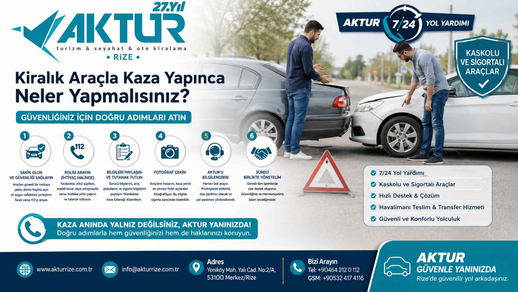 Kiralık Araçla Kaza Yapınca Neler Yapmalısınız? | Rize Oto Kiralama Rehberi