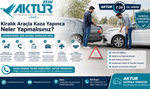 Kiralık Araçla Kaza Yapınca Neler Yapmalısınız? | Rize Oto Kiralama Rehberi