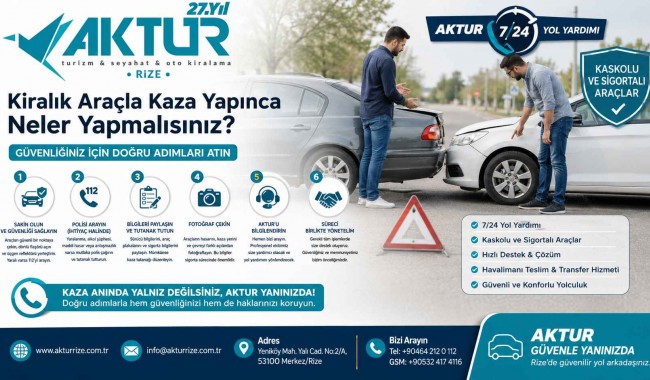 Kiralık Araçla Kaza Yapınca Neler Yapmalısınız? | Rize Oto Kiralama Rehberi