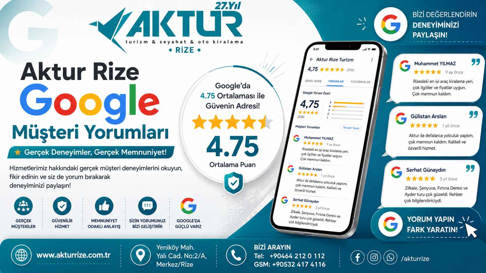 Aktur Rize Google Müşteri Yorumları Aktur Rize Google Müşteri Yorumları