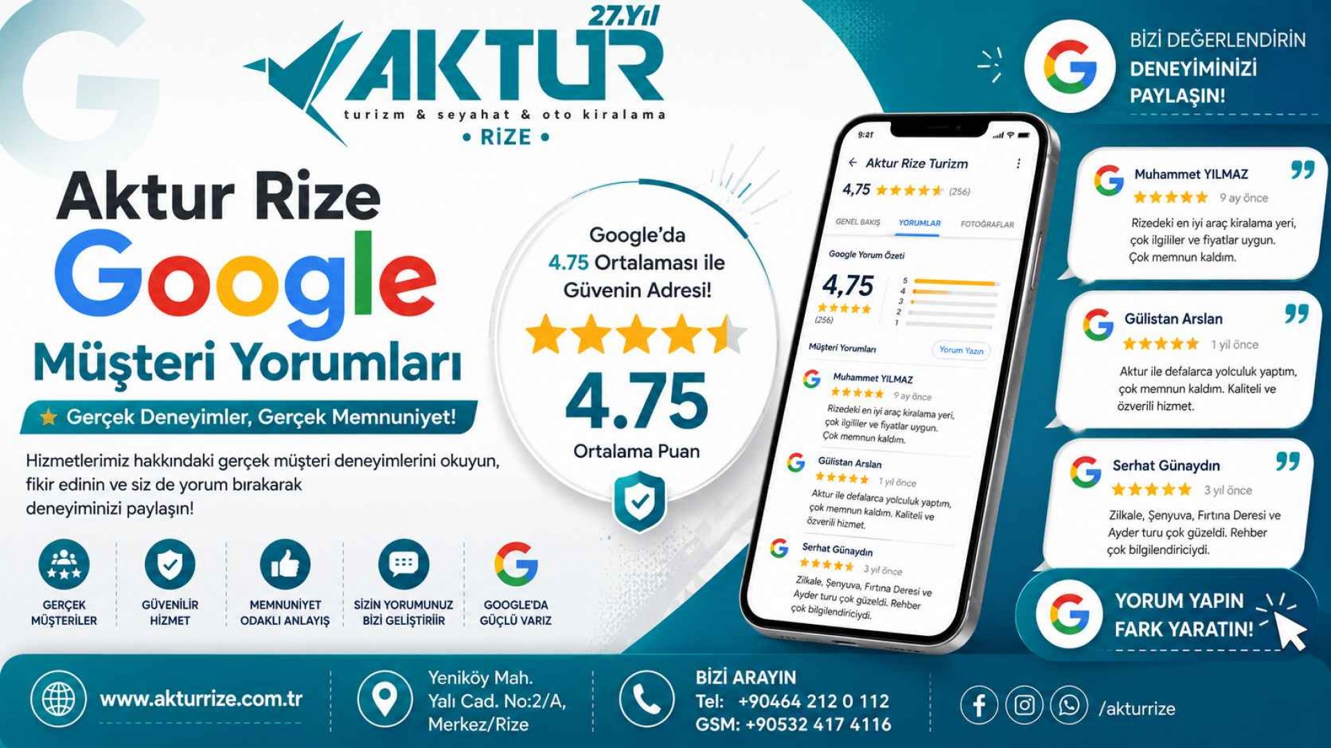 Aktur Rize Google Müşteri Yorumları Aktur Rize Google Müşteri Yorumları