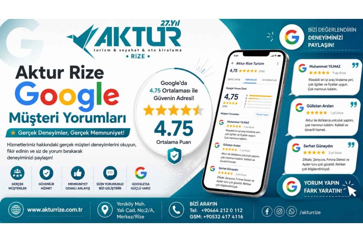 Aktur Rize Google Müşteri Yorumları