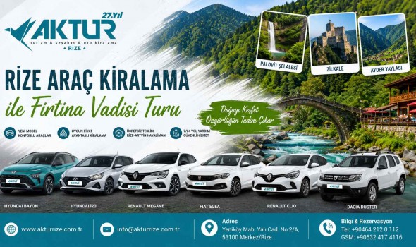 Rize Araç Kiralama ile Fırtına Vadisi Turu