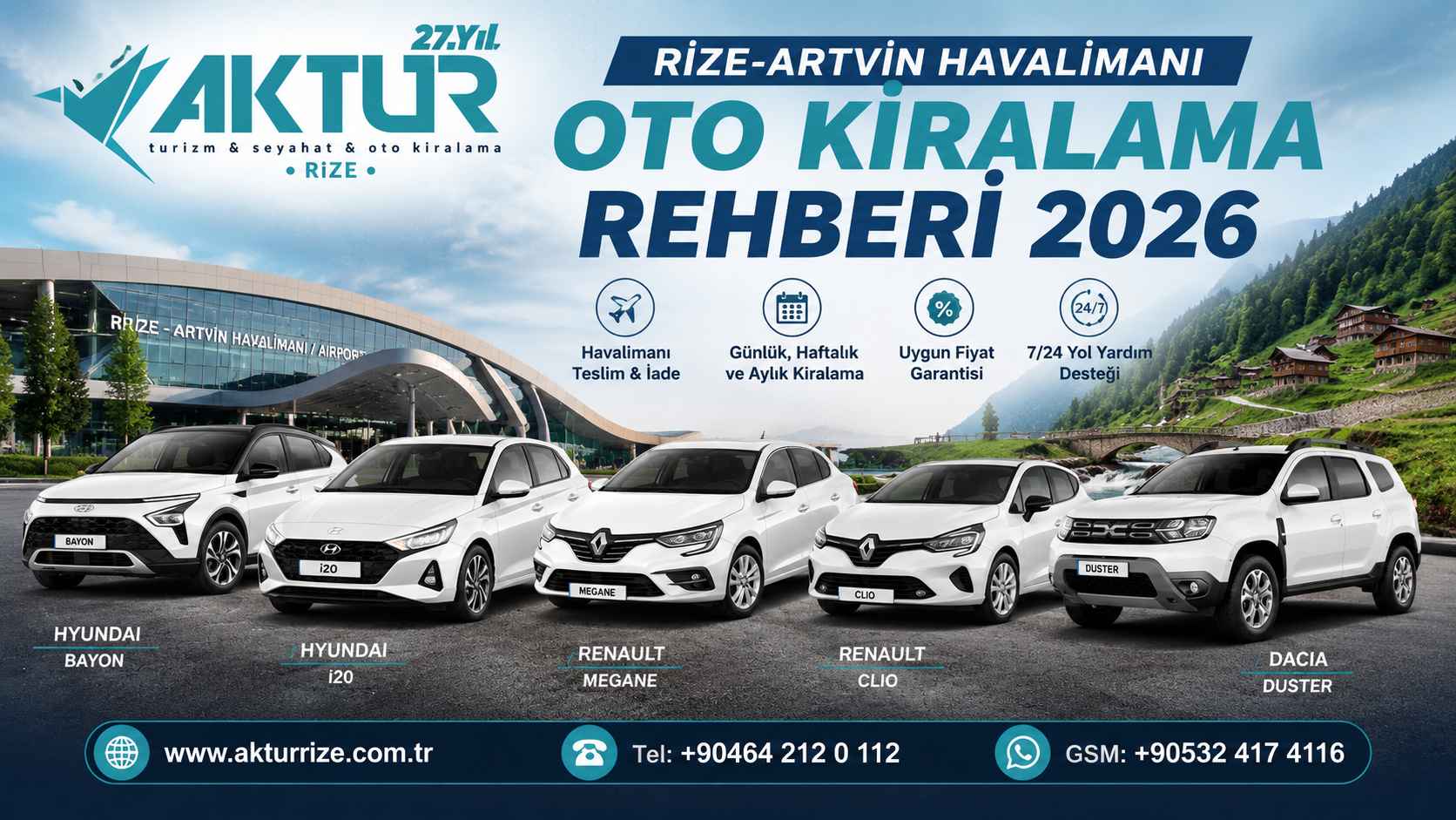 Rize-Artvin Havalimanı Oto Kiralama Rehberi 2026