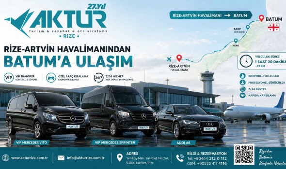 Rize-Artvin Havalimanından Batum'a Ulaşım