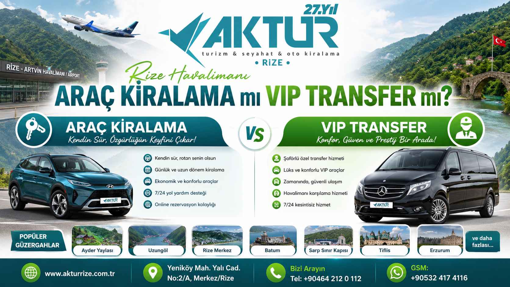 Rize Havalimanı Araç Kiralama mı VIP Transfer mi?