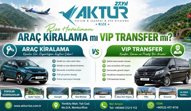 Rize Havalimanı Araç Kiralama mı VIP Transfer mi?