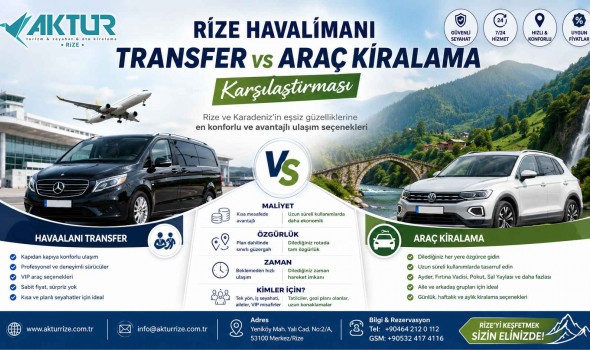 Rize Havalimanı Transfer vs Araç Kiralama Karşılaştırması