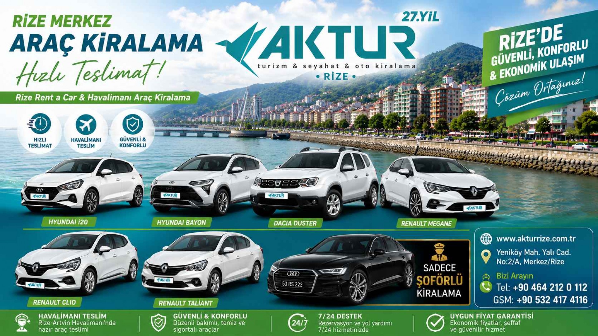 Rize Merkez Araç Kiralama Hızlı Teslimat