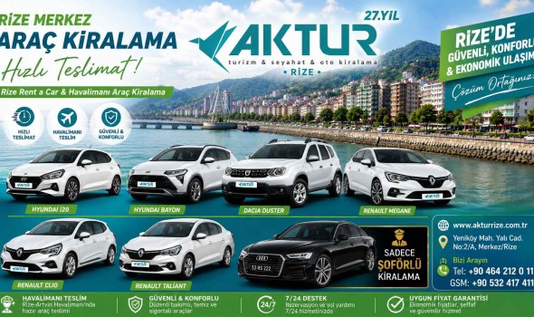 Rize Merkez Araç Kiralama Hızlı Teslimat