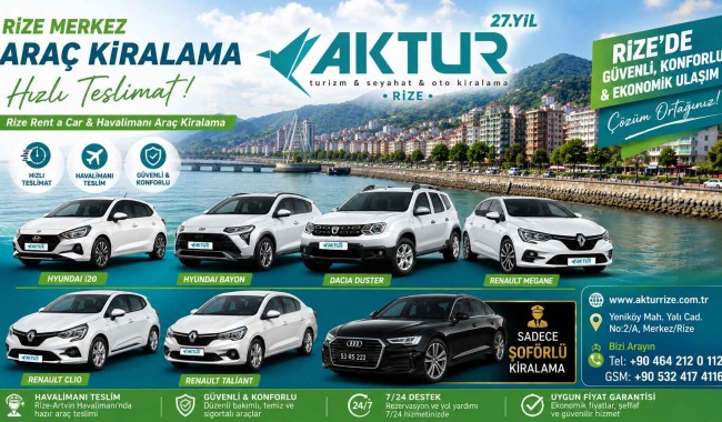 Rize Merkez Araç Kiralama Hızlı Teslimat
