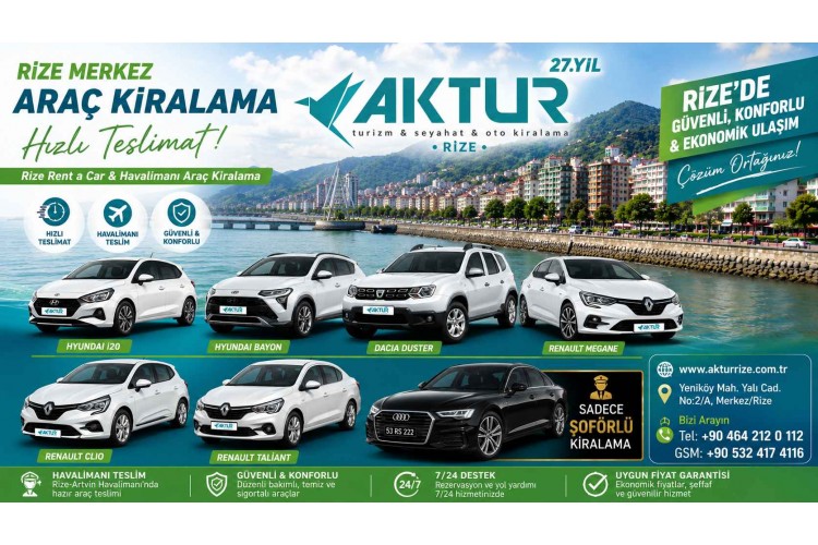 Rize Merkez Araç Kiralama Hızlı Teslimat