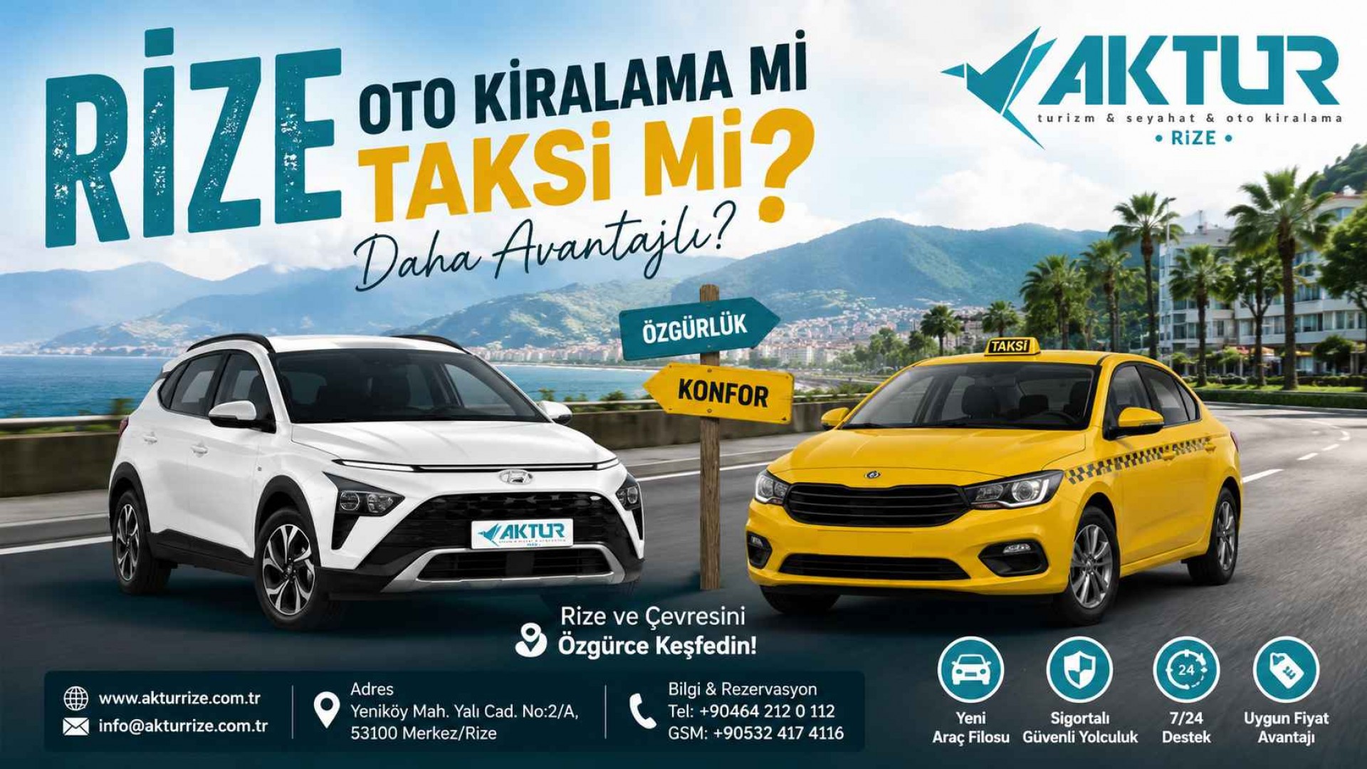 Rize Oto Kiralama mı Taksi mi Daha Avantajlı?