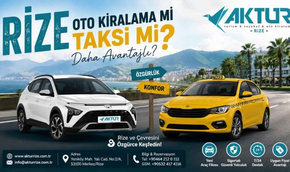 Rize Oto Kiralama mı Taksi mi Daha Avantajlı?
