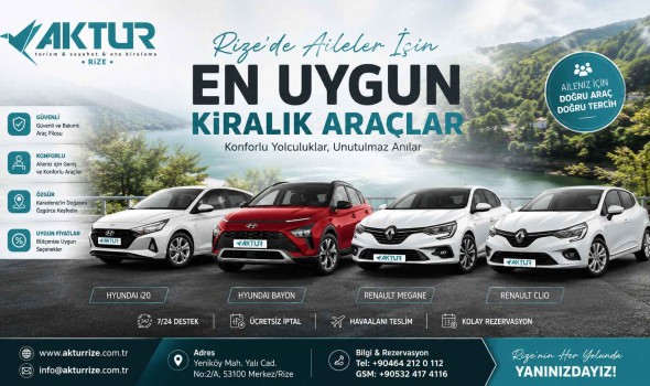 Rize'de Aileler İçin En Uygun Kiralık Araçlar