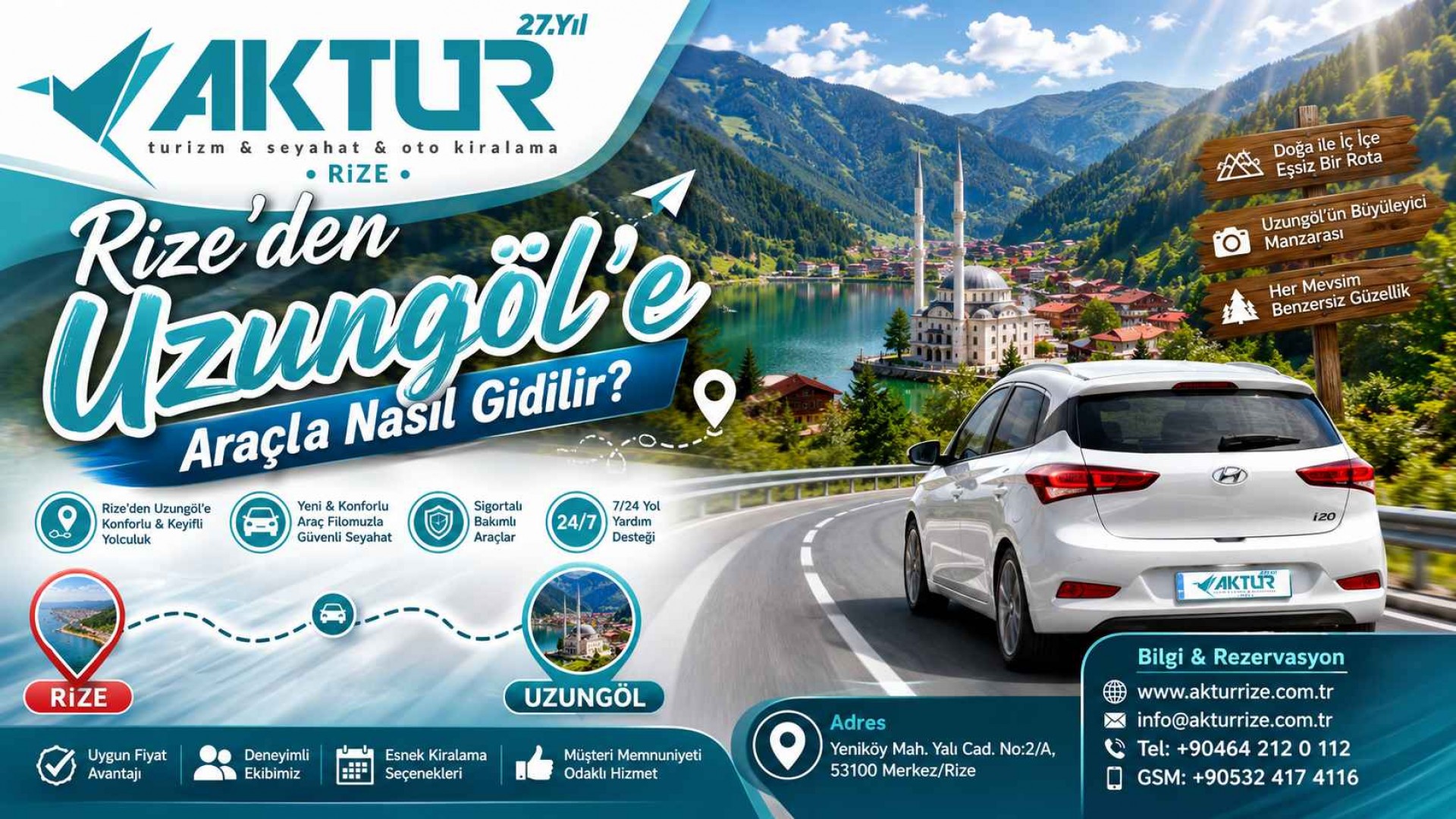 Rize'den Uzungöl'e Araçla Nasıl Gidilir?