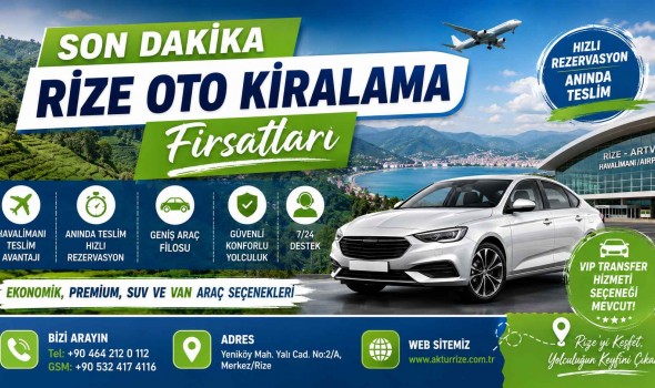 Son Dakika Rize Oto Kiralama Fırsatları