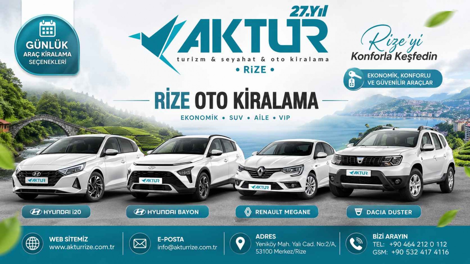 Rize Oto Kiralama Rehberi: Şehir İçi Ulaşım, Gezilecek Yerler ve Araç Seçimi