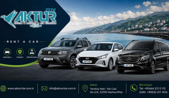 Rize Rent a Car Hizmetleri – Aktur Rize Turizm