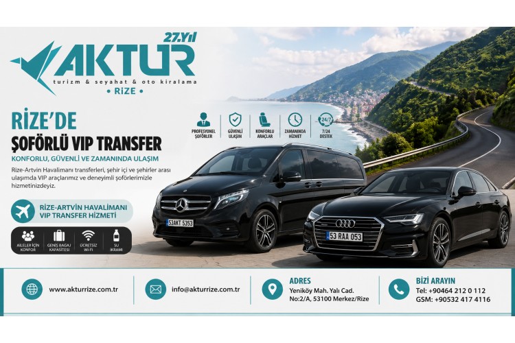 Rize Otellerine VIP Transfer Hizmeti | Trabzon ve Rize-Artvin Havalimanı Konforlu Ulaşım Rehberi