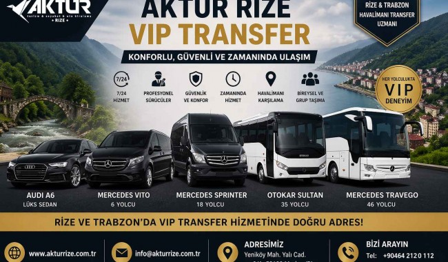 Aktur Rize VIP Transfer Araç Filosu Tanıtımı