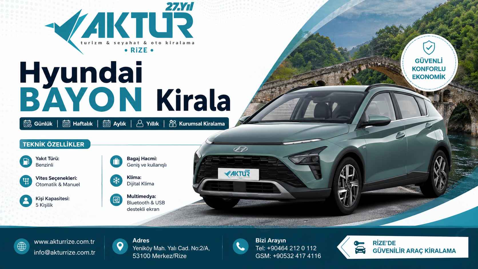 rize oto kiralama hyundai bayon