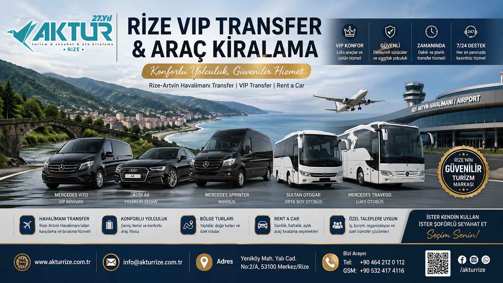 Rize VIP Transfer, Rize Artvin Havalimanı ve Karadeniz transfer hizmetleri