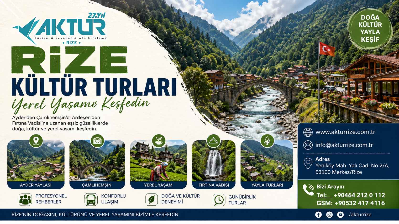 Rize günübirlik tur, Karadeniz yayla turları, Ayder Yaylası ve doğa gezileri
