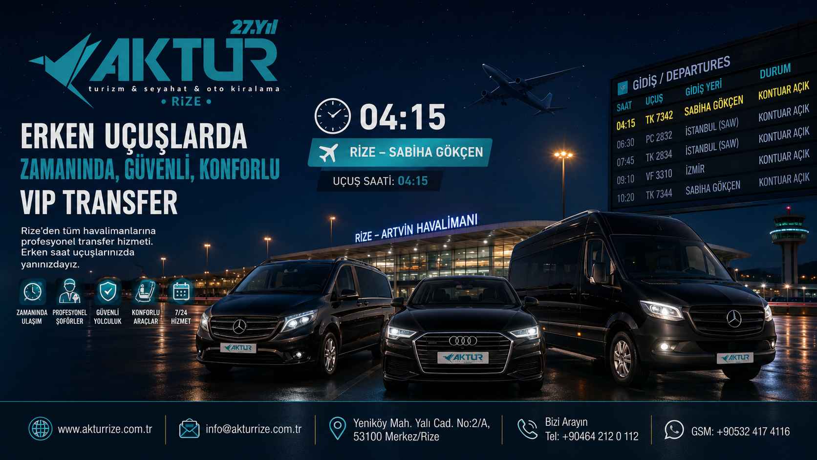 Rize VIP Transfer - Rize-Artvin Havalimanı araç kiralama ve özel transfer hizmeti