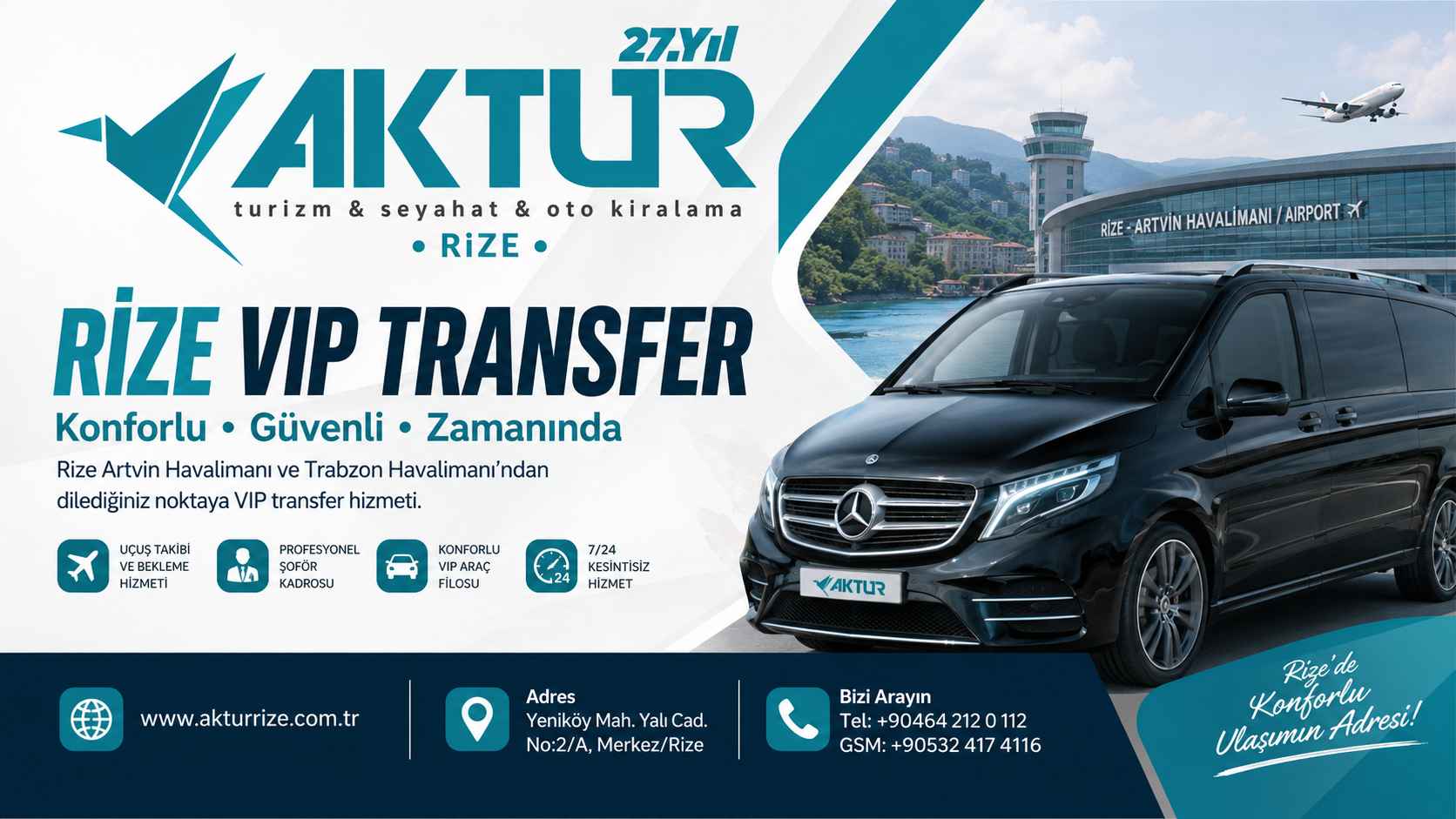 Rize Havalimanı Araç Kiralama ve VIP Transfer Hizmetleri - Aktur Rize