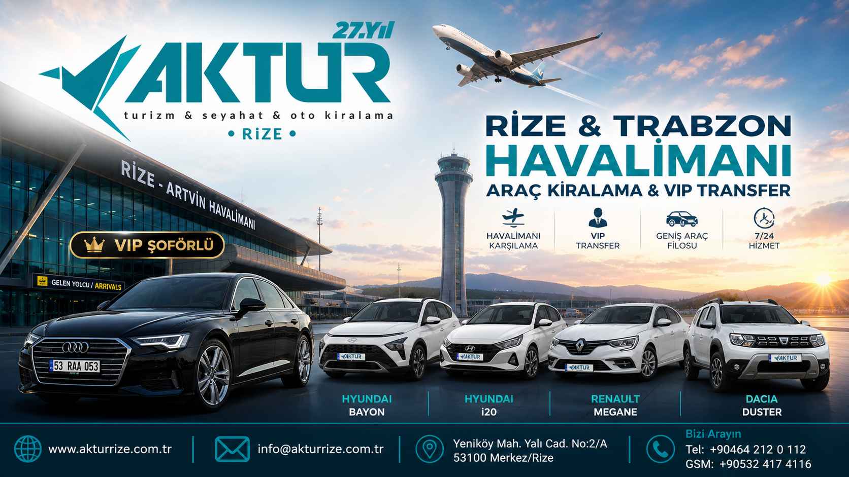 Rize VIP transfer aracı ile Trabzon Havalimanı transfer hizmeti