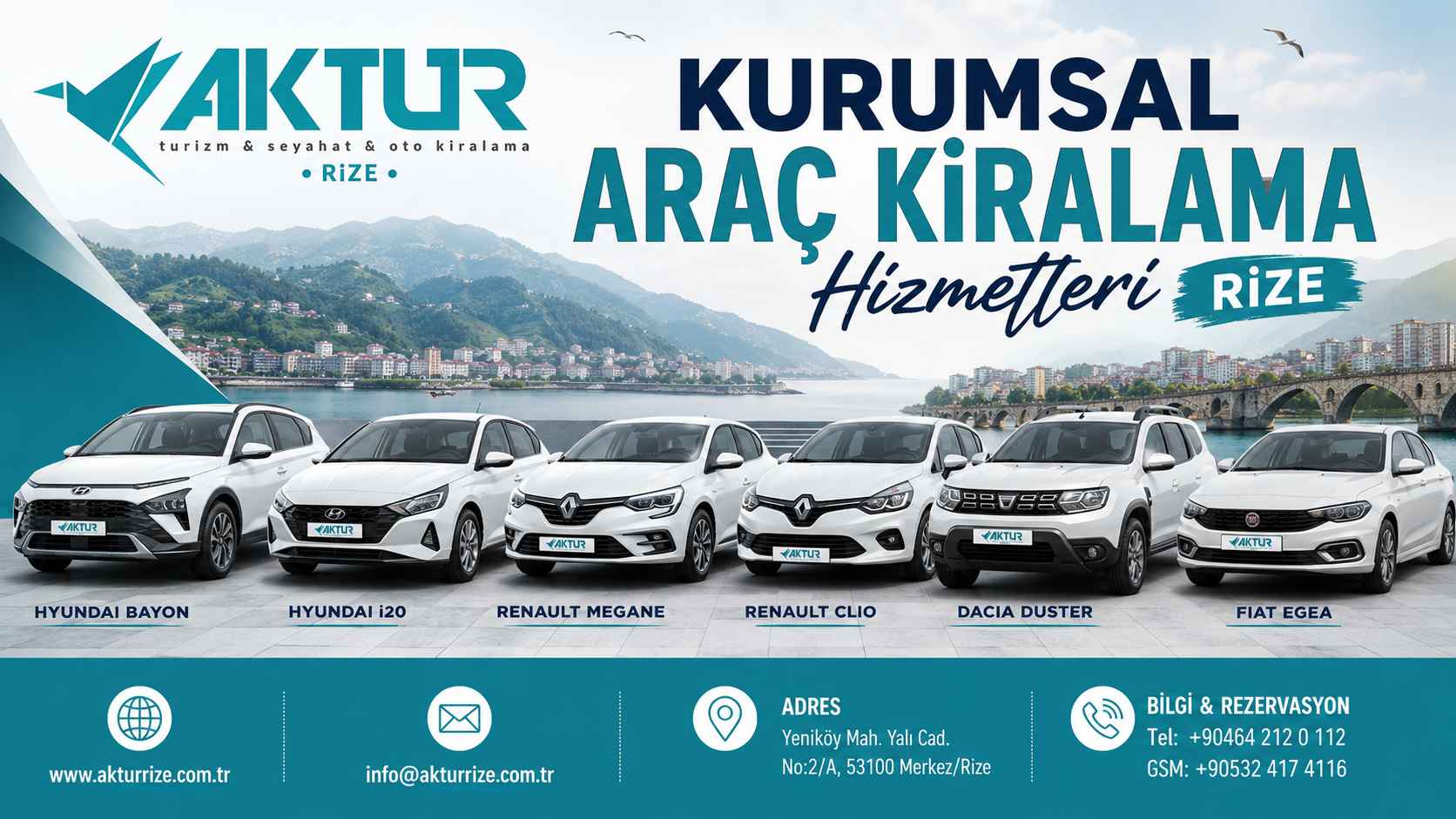 Rize oto kiralama hizmetleri - Kurumsal araç kiralama, Rize araç kiralama ve Rize-Artvin Havalimanı araç teslimi