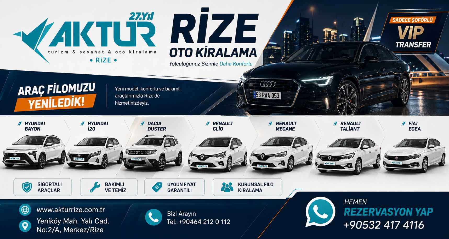 Rize oto kiralama ve havalimanı transfer hizmetleri