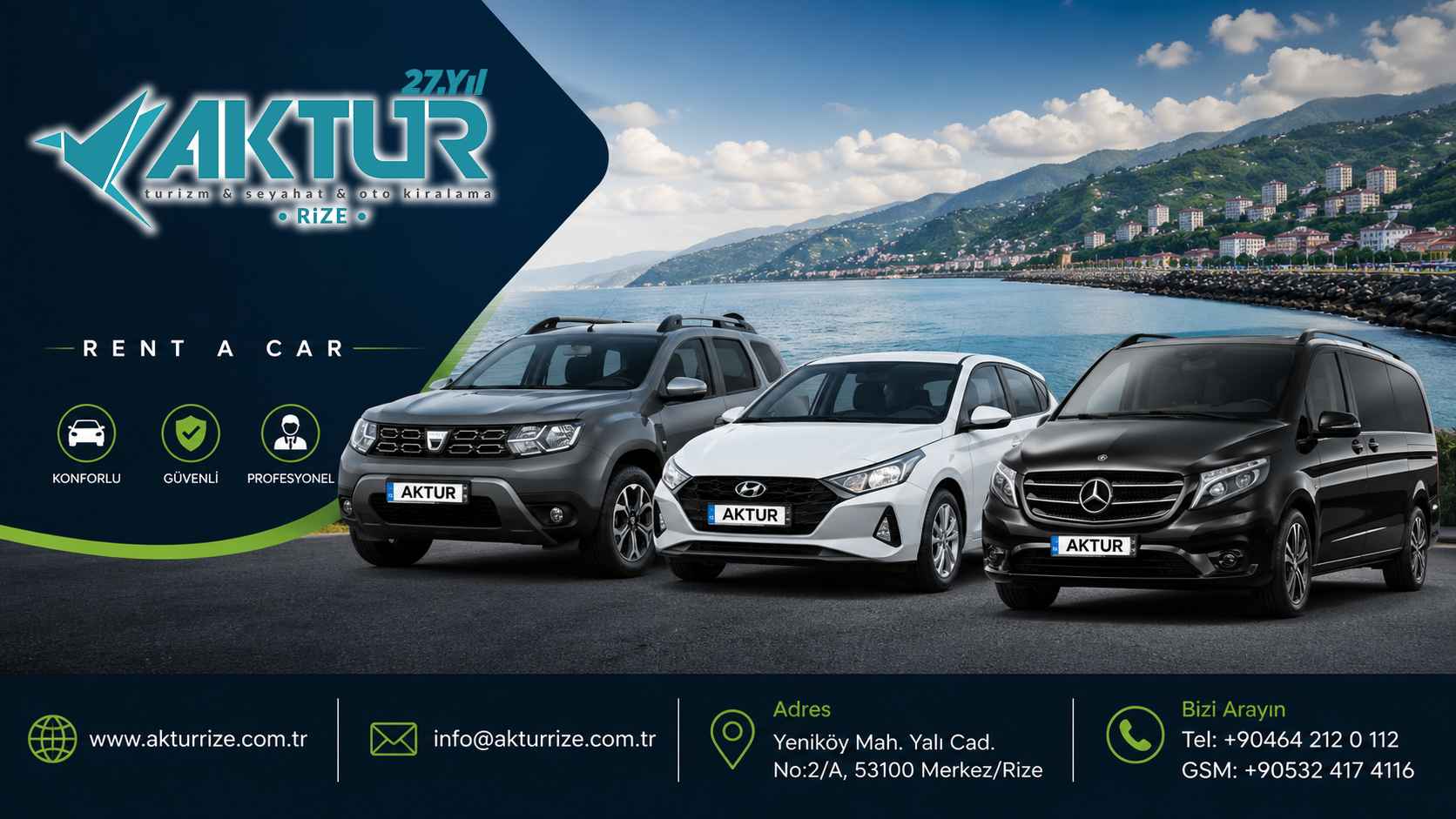 Rize oto kiralama ve rent a car hizmetleri - Aktur Rize Turizm araç kiralama çözümleri