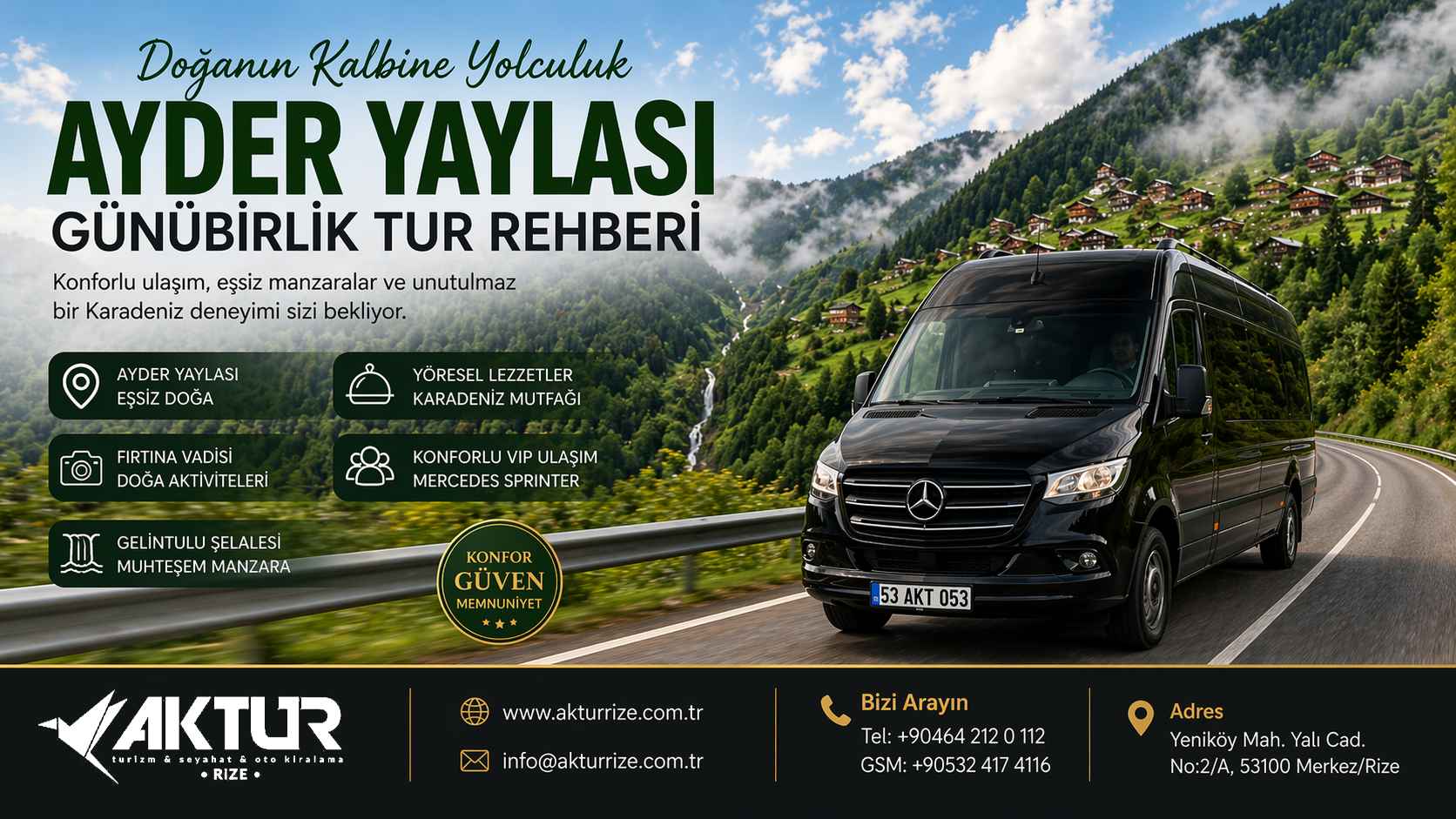 Rize Yaylalarına VIP Ulaşım - Ayder Yaylası VIP Transfer ve Yayla Turu Hizmeti